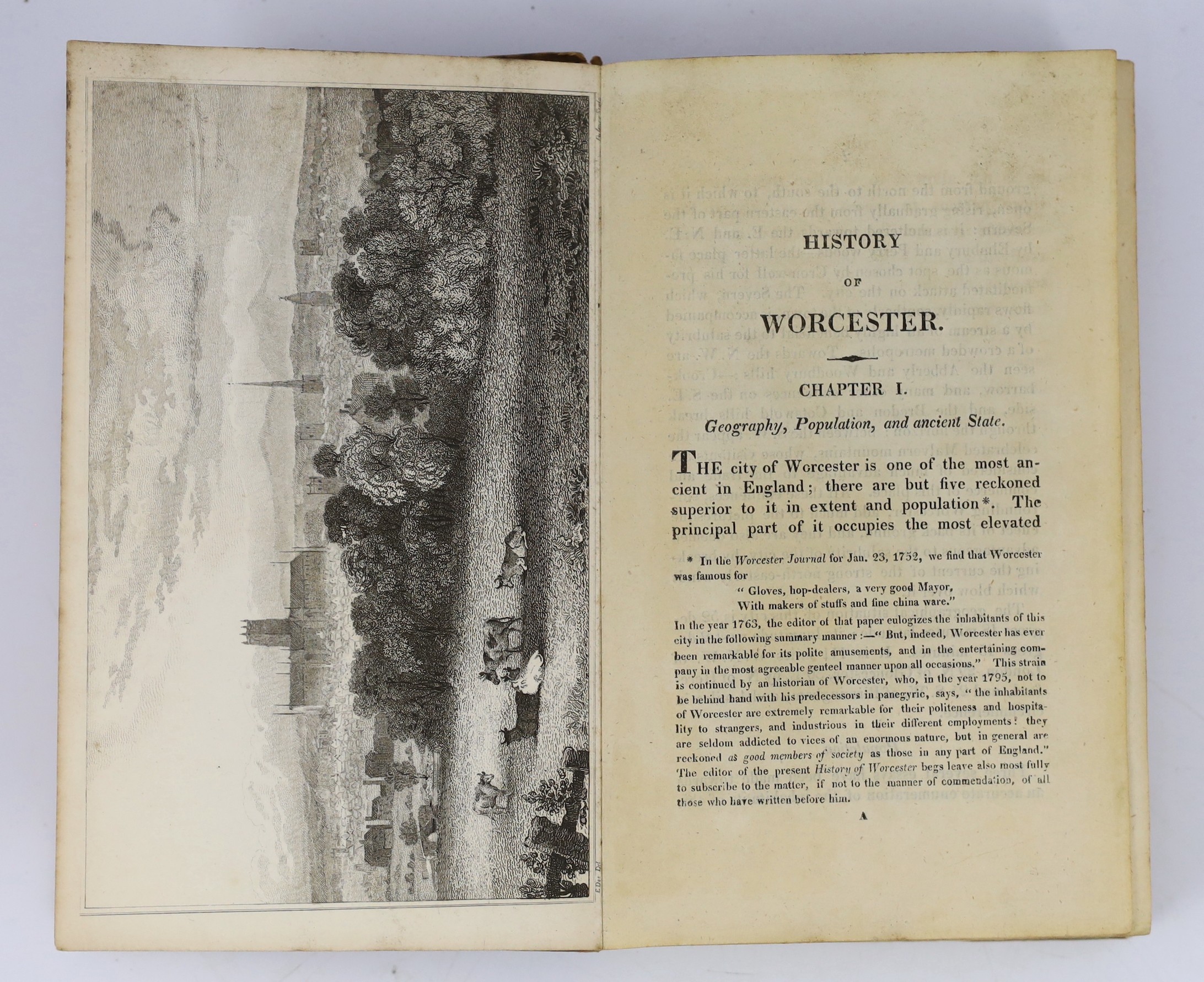 WORCS: Card, Rev. Henry - A Dissertation of the Antiquities of the Priory of Great Malvern ... lithographed frontis and text engravings; pictorial printed boards (rebacked leather), 4to. 1834; Booker, Rev. Luke - A Descr